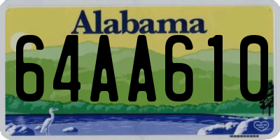 AL license plate 64AA610