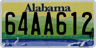 AL license plate 64AA612