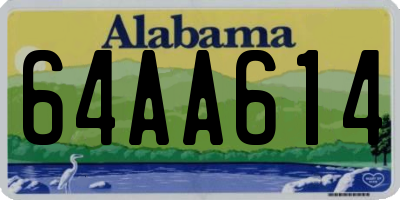 AL license plate 64AA614