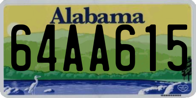AL license plate 64AA615