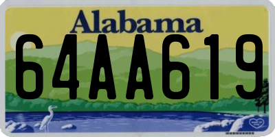 AL license plate 64AA619