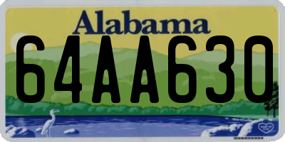 AL license plate 64AA630