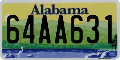 AL license plate 64AA631