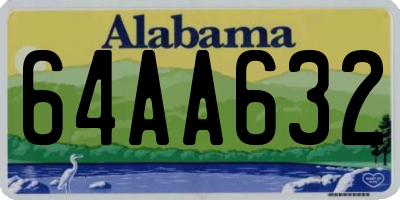 AL license plate 64AA632