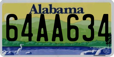 AL license plate 64AA634