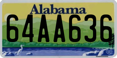 AL license plate 64AA636