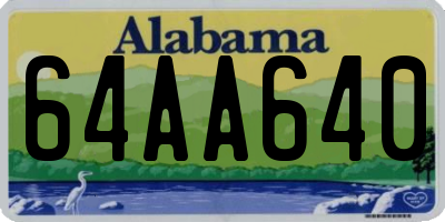 AL license plate 64AA640