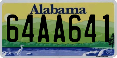AL license plate 64AA641