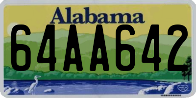 AL license plate 64AA642