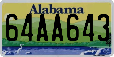 AL license plate 64AA643