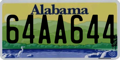 AL license plate 64AA644
