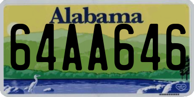 AL license plate 64AA646