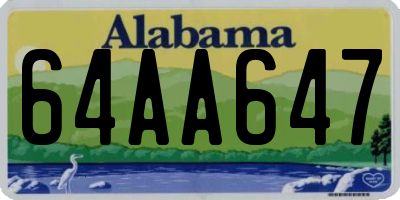 AL license plate 64AA647