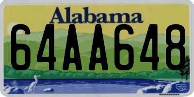 AL license plate 64AA648