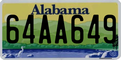 AL license plate 64AA649