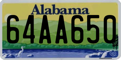 AL license plate 64AA650