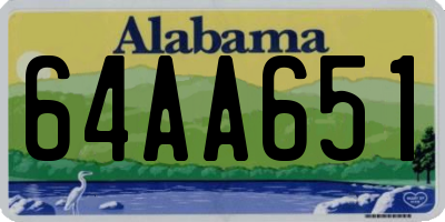 AL license plate 64AA651