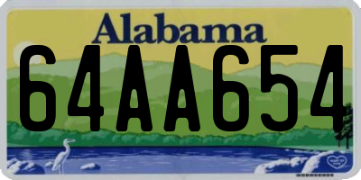 AL license plate 64AA654