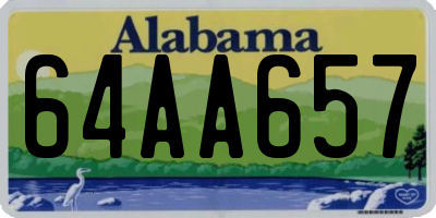 AL license plate 64AA657