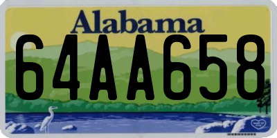 AL license plate 64AA658