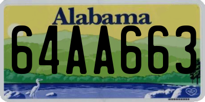 AL license plate 64AA663