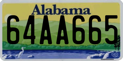 AL license plate 64AA665