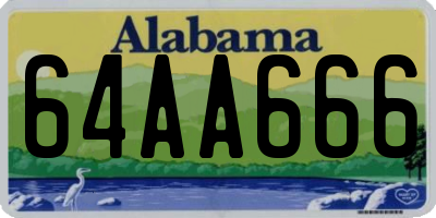 AL license plate 64AA666
