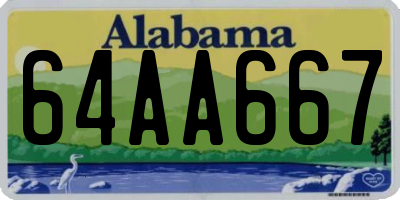 AL license plate 64AA667