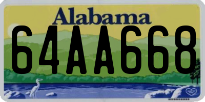 AL license plate 64AA668