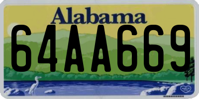 AL license plate 64AA669