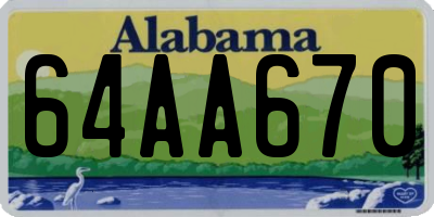 AL license plate 64AA670