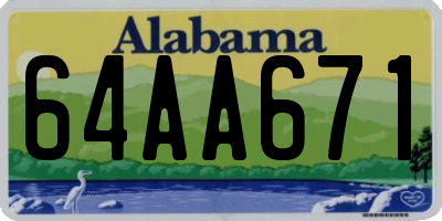 AL license plate 64AA671