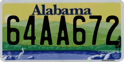 AL license plate 64AA672