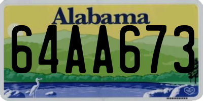 AL license plate 64AA673