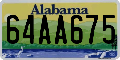 AL license plate 64AA675