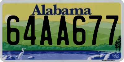AL license plate 64AA677