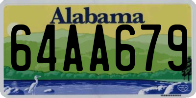 AL license plate 64AA679