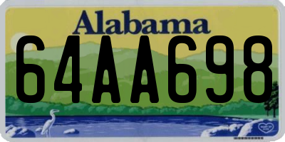 AL license plate 64AA698