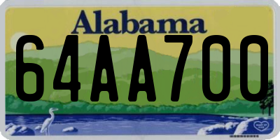 AL license plate 64AA700