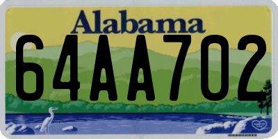 AL license plate 64AA702
