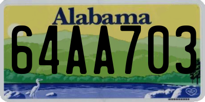 AL license plate 64AA703
