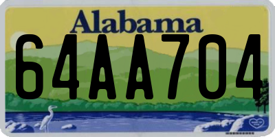 AL license plate 64AA704