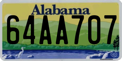 AL license plate 64AA707