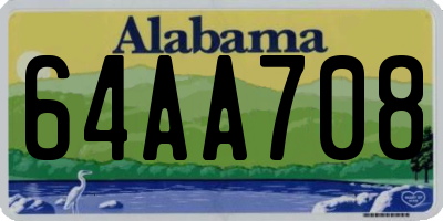 AL license plate 64AA708