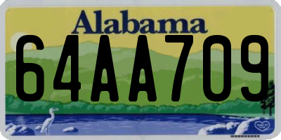 AL license plate 64AA709