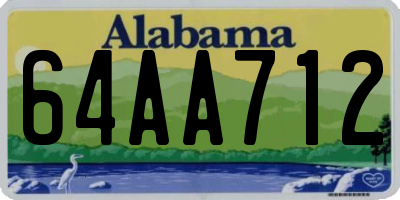 AL license plate 64AA712