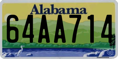 AL license plate 64AA714