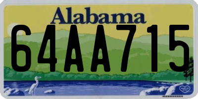 AL license plate 64AA715