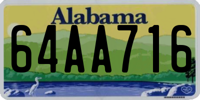 AL license plate 64AA716