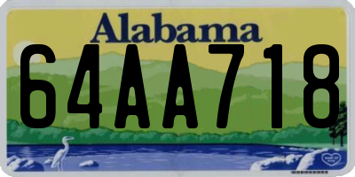 AL license plate 64AA718